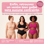 Culotte gainante taille haute Lucérya à bandes croisées, maintien 360° du ventre
