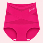Culotte gainante Lucérya rose à bandes croisées