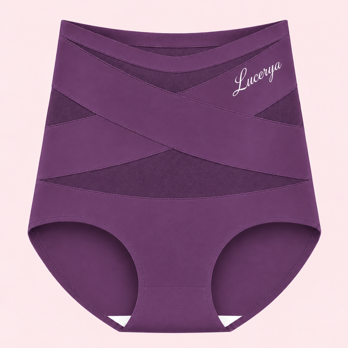 Culotte gainante Lucérya violet à bandes croisées