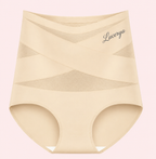Culotte gainante Lucérya beige à bandes croisées