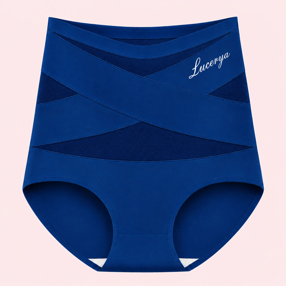 Culotte gainante Lucérya bleu roi à bandes croisées