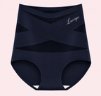 Culotte gainante Lucérya bleu marine à bandes croisées